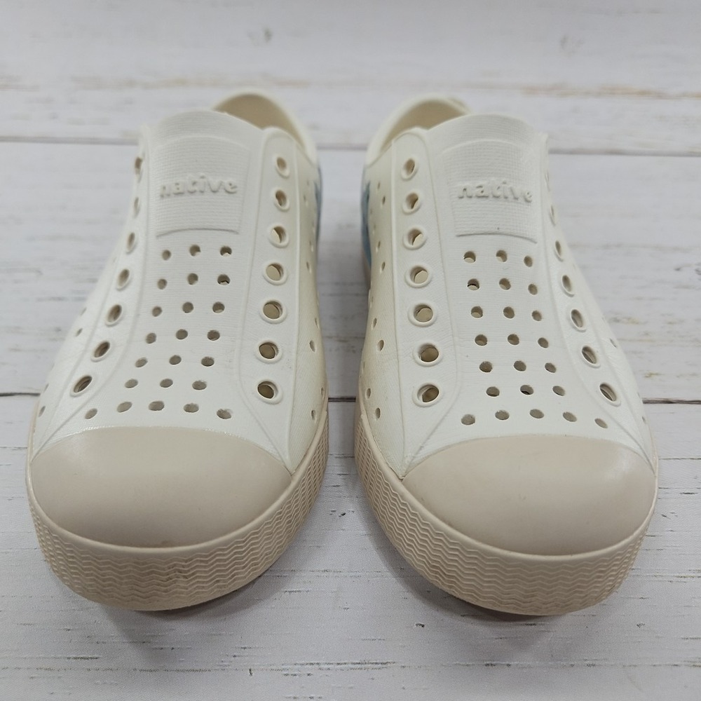 Native Jefferson Mountain Kids‎ C12 Bone Tan Beige Slip On Waterproof Sneakers - Picture 4 of 10